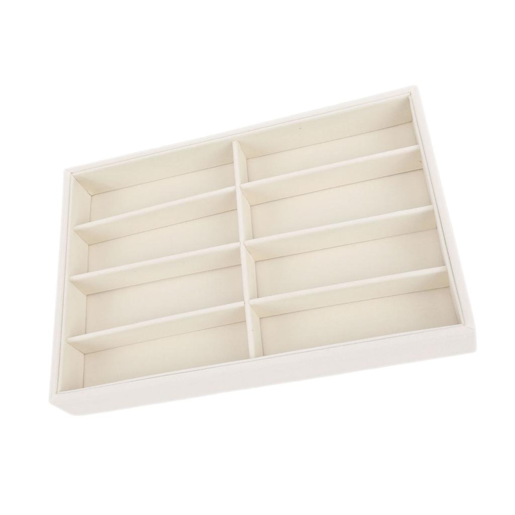 8 Slot Sunglasses Display Case Soft Velvet Lining Eyeglasses Storage Organizer for Drawers Showcases