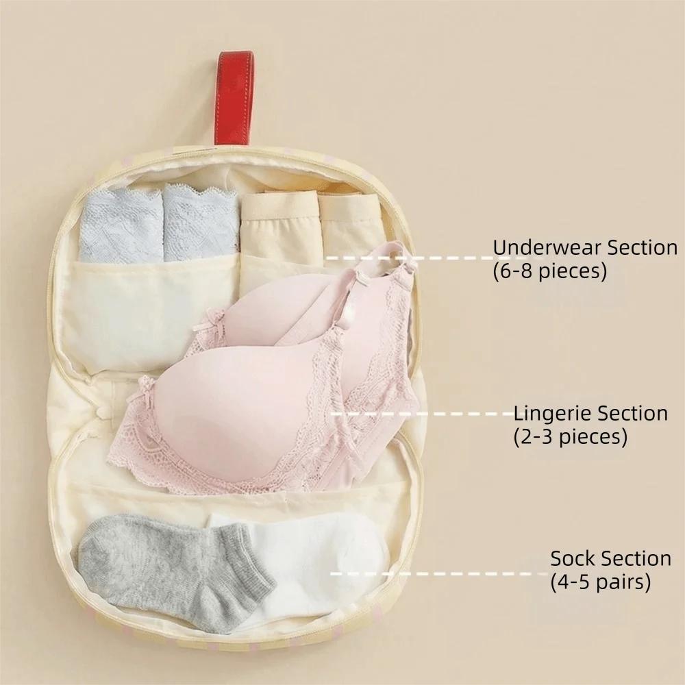 Cartoon Underwear Storage Bag Folding Handheld Underwear Packing Cube with Zipper Large Capacity Lingerie Pouch Clothing Sorting