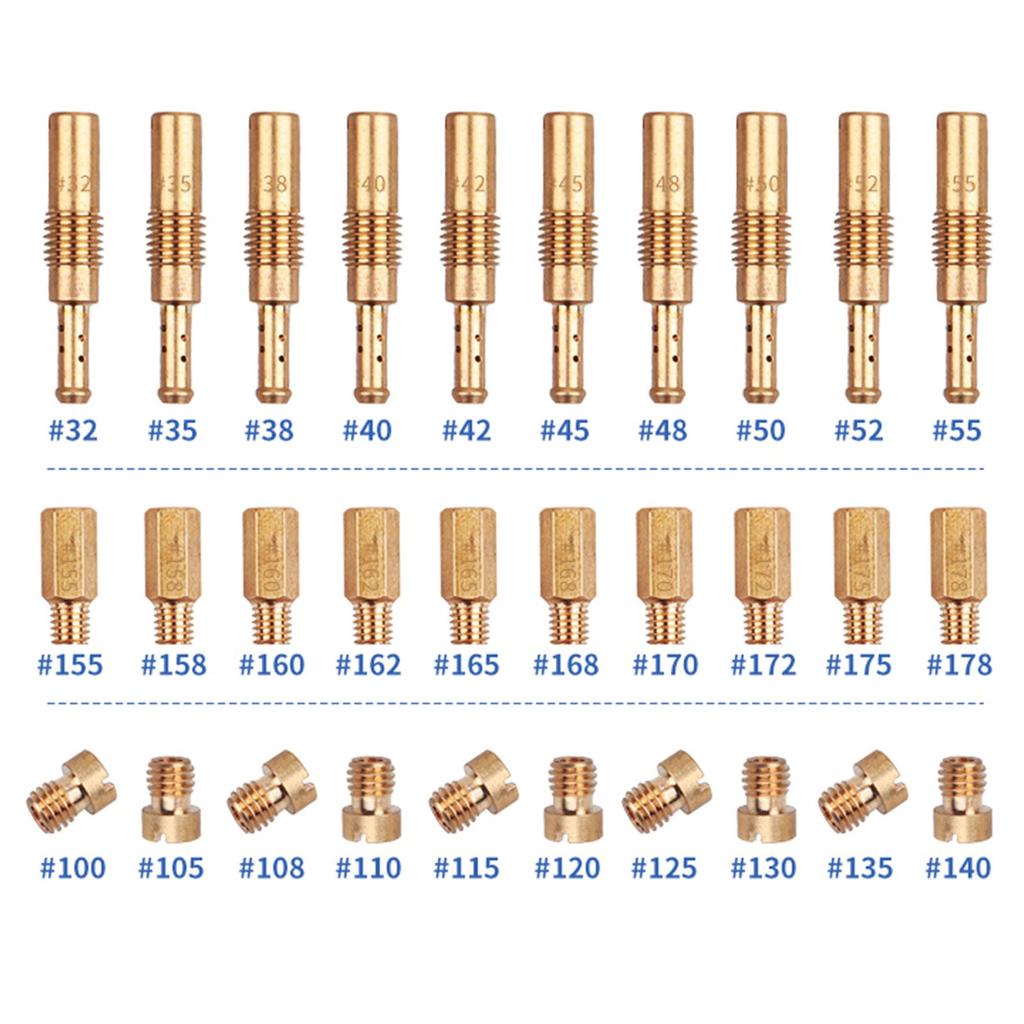 30x Giclês Lentos Kit de Giclês Principais para Carburador Peças Profissionais Acessórios para Motocicleta