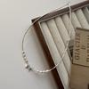 S925 Sterling Silver Bow Broken Silver Bracelet Necklace Sweet Blogger Same Handmade Design Pearl Jewelry