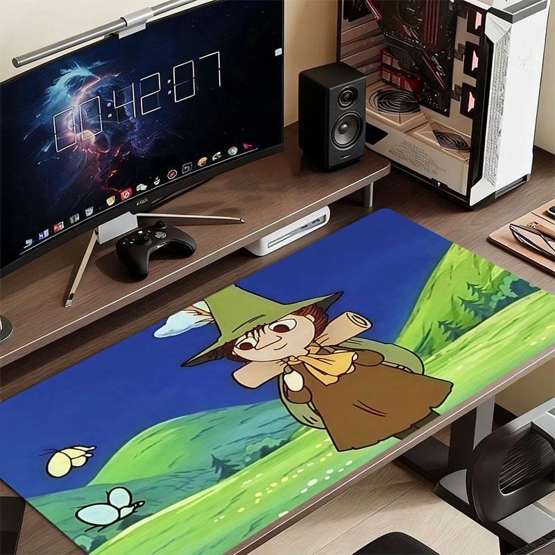 Snufkin Art Mouse Pad, Large Gaming Desk Mat, Non-slip XXL Mousepad for Laptop & Tablet, Mini PC Playmat with Stitched Edges