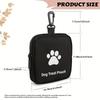 Small Dog Food Bag PU Leather  Paw Print Dog Treat Pouch Waterproof Faux Leather Zipper Pouch Multi-functional Travel Train Bag