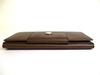 Authentic  BVLGARI Dark Brown Leather Classico Silver H/W Trifold Long Flap Wallet #b171 Open Box