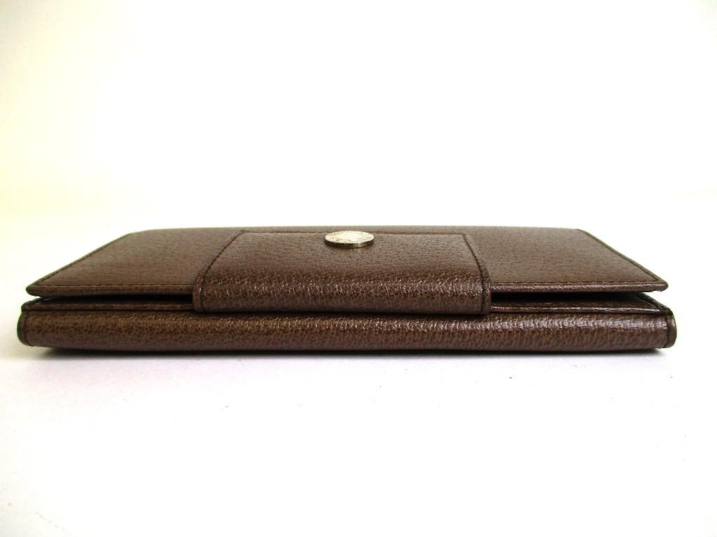 Authentic  BVLGARI Dark Brown Leather Classico Silver H/W Trifold Long Flap Wallet #b171 Open Box