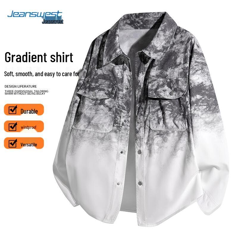 Jeanswest Men s Gradient Color Block Casual Jacket 2XL