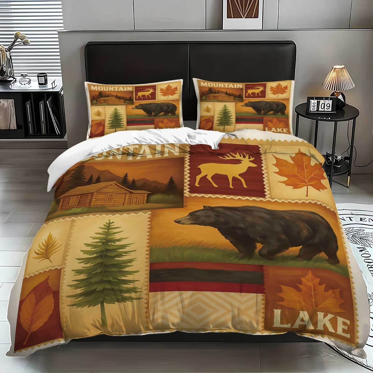 

Comforter 3Pcs Digital Printed With Flannel S Bedding Set Soft Warm Bed For Home Hotel Complete Comforter (quilt)-EU Single(135*200cm)3pcs