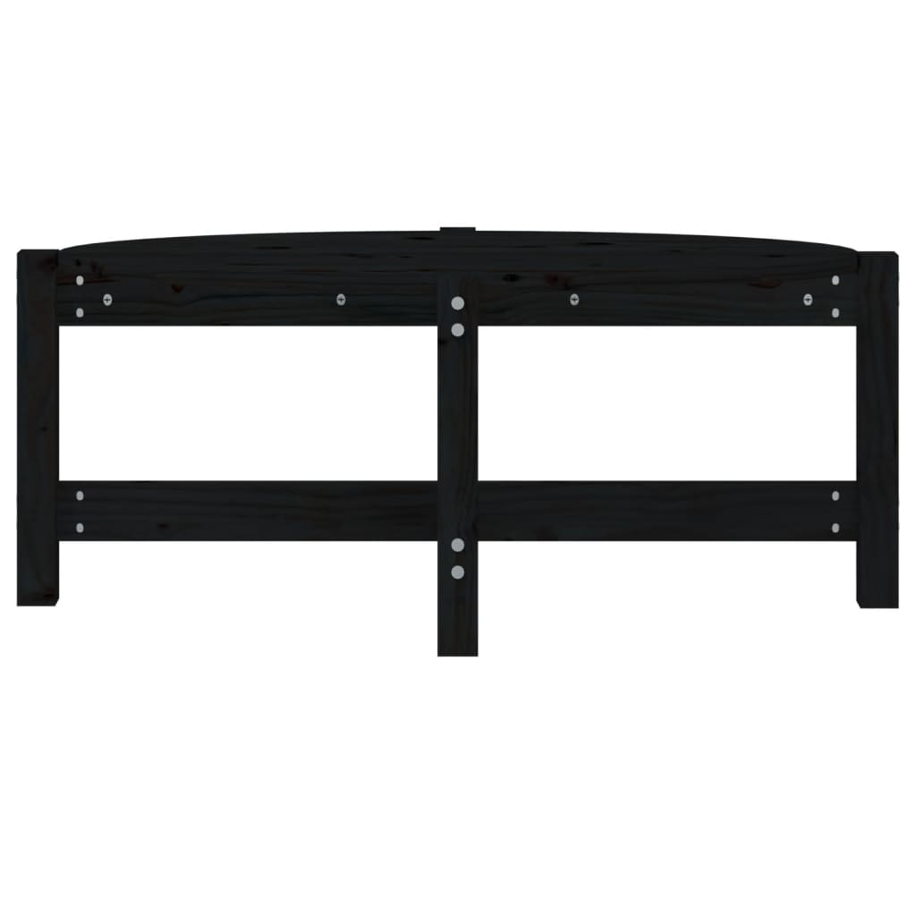 Vidaxl Stolik Kawowy, Czarny, 87X48X35 Cm, Lite Drewno Sosnowe