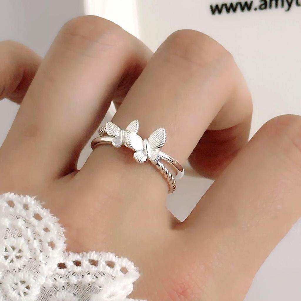Sweet Butterfly Adjustable Open Ring - Trendy Fashion for Women