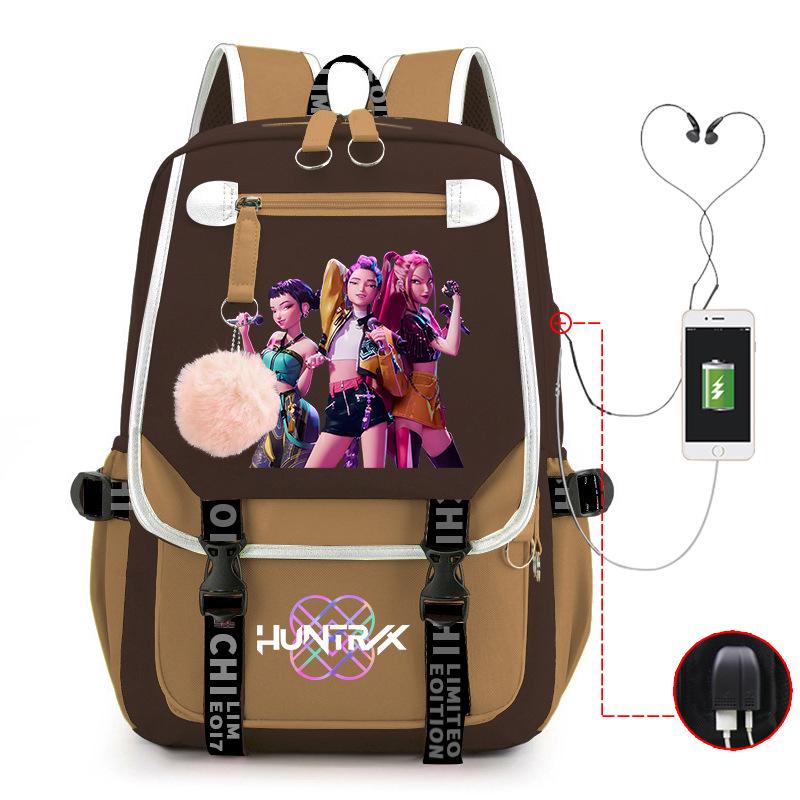College Style Animation Cartoon Student Schoolbag Junior High School Multi-Functional Large Capacity Leisure Backpack