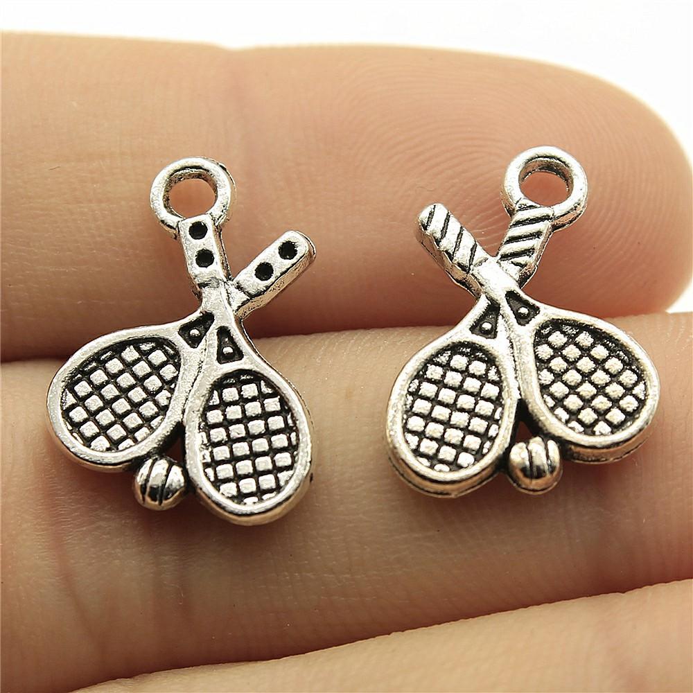 20pcs Sport CharmsTennis Charms Tennis Racket Charms For Jewelry Making Pendants DIY Crafts Making Findings Handmade Jewelry