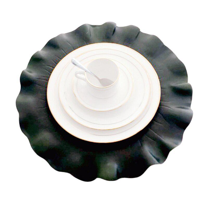 Kitchen Placemat Leaves Pvc Dining Table Mat Disc Pads Bowl Pad Coasters Waterproof Table Decor Pad Slip-resistant Placemat Tool