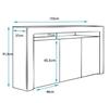 Buffet Bahut avec Led - Blanc - AKER - 155 x 91,5 x 37cm
