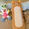 Rilakkuma Long Body Hugging Pillow - Soft Fluffy Cylindrical Brown Bear Bolster Plush Cushion For Bedroom Sofa Decor Gift