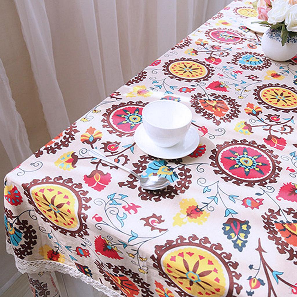 

Tablecloth Vintage Ethnic Style Table Cover for Dinner Kitchen Retro, 35 x55