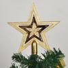 Five Pointed Star Christmas Tree Toppers Festive Glitter Sparkling Reusable Decorative Tree Ornaments Holiday Party Decor