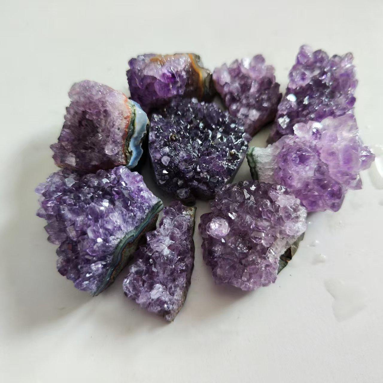 

2 шт. Натуральный аметистовый кварц, кристаллический кластер, энергетический камень, целебный кристалл, таинственная энергия, камень для украшения дома, орнамент, поделка 2-3cm