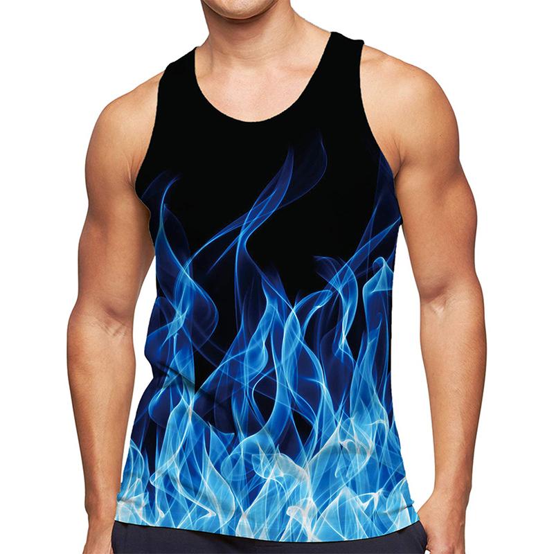 3D Graffiti Painting Printed Tank Top Gym Clothing Basketball Vest Quick Drying Sleeveless T-Shirt Tops