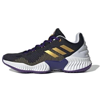 Pro Bounce 2018 Round Toe Lace-Up Low Top Basketball Shoes Unisex Sneakers Black Gold IG4493