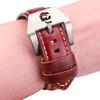 Watchband Vintage Watchbands 22mm 24mm 26mm Cow Leather Watch Strap Band Red Blue Green Brown With Skeleton Pin Buckle