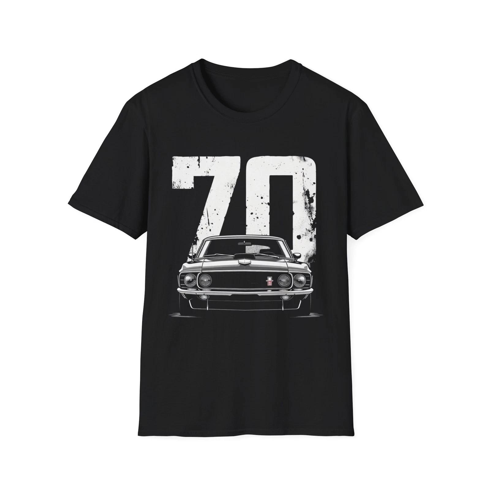 70 Boss 302 Mustang Classic 1970 Muscle Car Distressed Graphic T-Shirt XXXXL