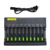 14500 16340 18650 Li-ion Battery Charger 10 Slots 3.7/4.2V Battery Charger EU US