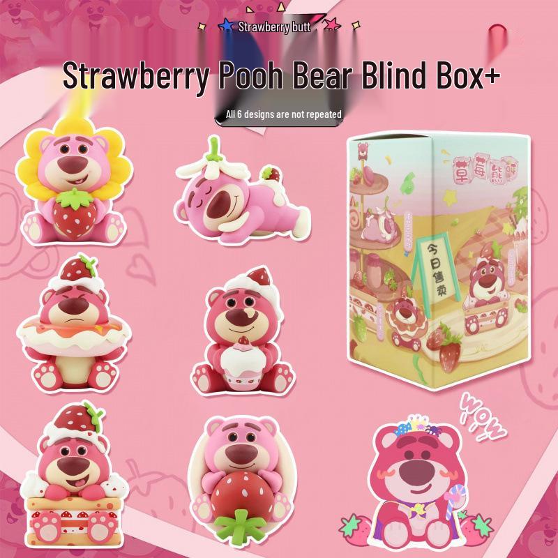 Lotso Bear Blind Box Action Figure - Cute Desktop Ornament & Cake Topper Gift Doll