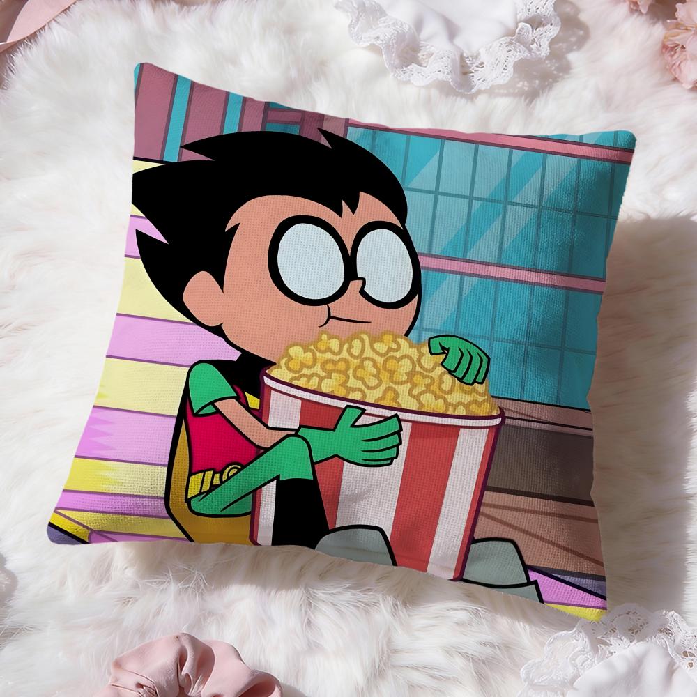 anime Teen Titans Go Cushion Cover Premium Comfort Reversible Pillow Cove -Two in One Design for Any Room & Car Interior