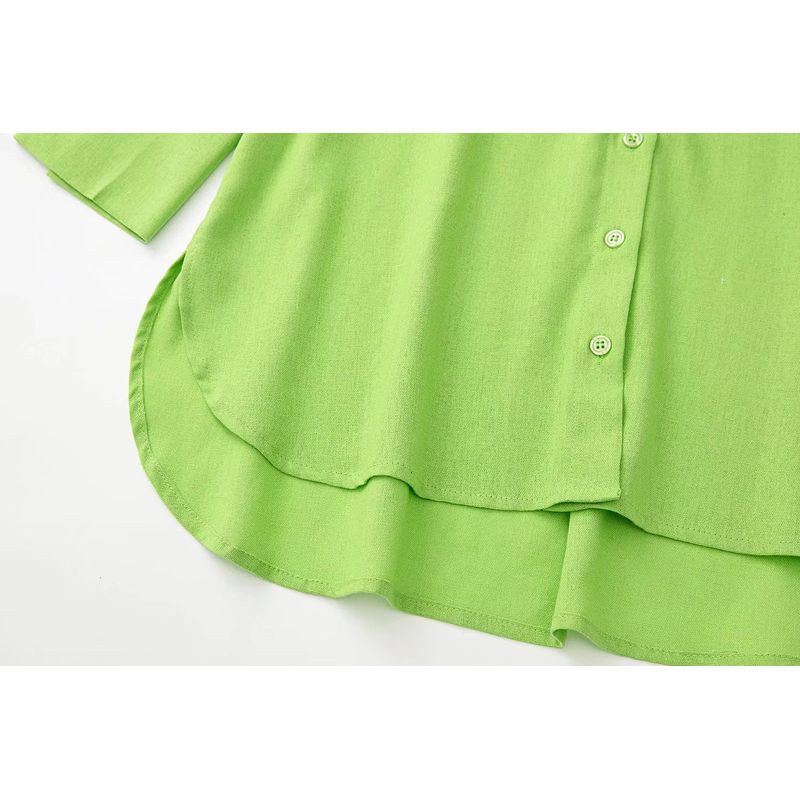 Ur Women's Spring Clothing Fashion Casual Long Sleeve Linen Shirt