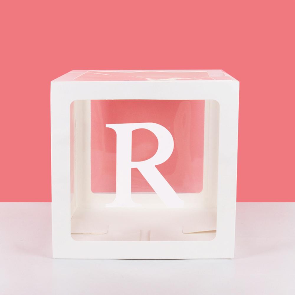 Runtow 1pc 25cm Transparent Letter Box ,Birthday Wedding Custom Name Balloon Box ,1st Birthday Party Decorations, Baby Shower