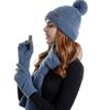3Pcs/Set Warm Knitted Hat Touchscreen Scarf Cap Winter Scarf Gloves Set  Men Women