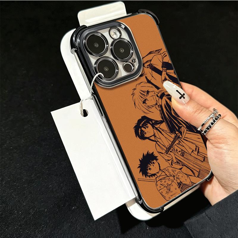 Rurouni Kenshin Anime Plating Phone Case For Xiaomi Poco X5 X6 X7 X8 Pro Max F8 Ultra F7 M8 M7 M5S Redmi 15C 15 14C 13C 13 X3 12