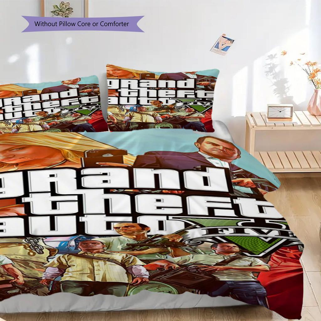 Grand Theft Auto V Urban Chaos Threepiece Set 1 Duvet Cover 2 Pillowcase Without Core Soft And Comfortable Christmas Birthday Gift