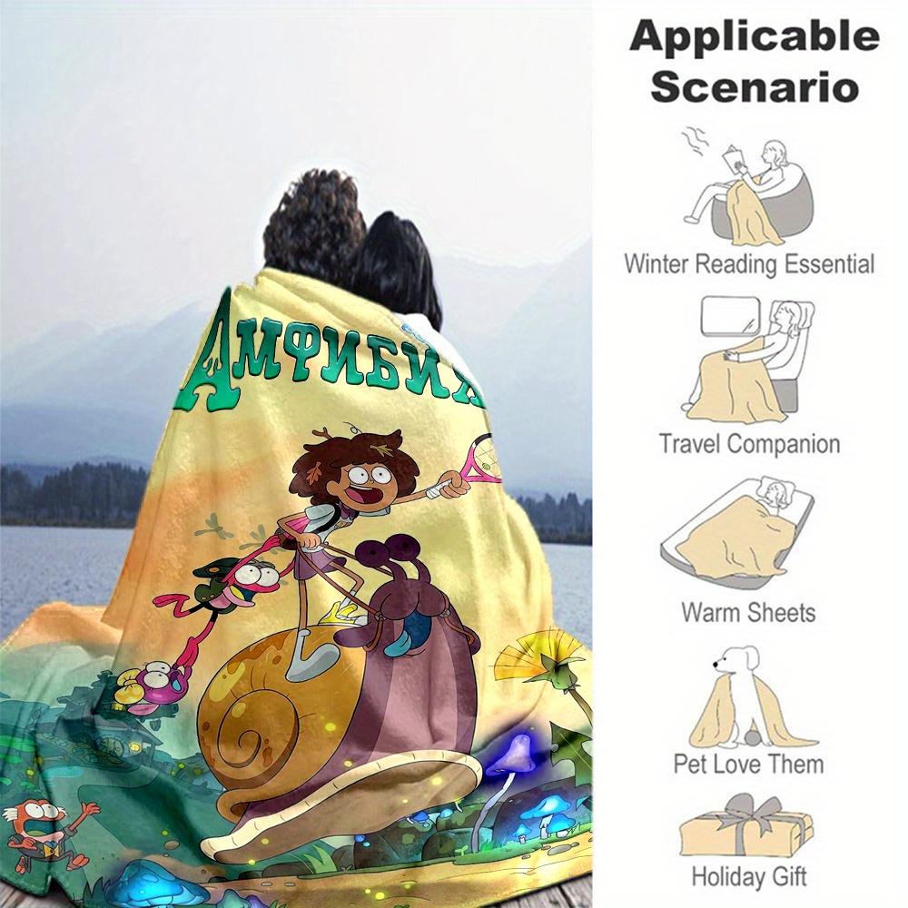 1pc, Disney Amphibia Anne Boonchuy and Friends Blanket, Soft Warm Throw Blanket for Friend, Outdoor Blankets, Living Room, Travel