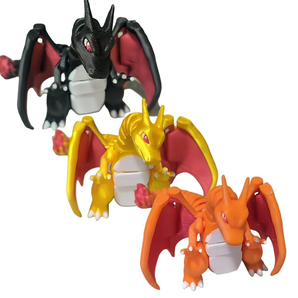Charizard 3D Printing Model Of a Movable Joint Fire Breathing Dragon With Multiple Shapes Decorations Collectible Gifts