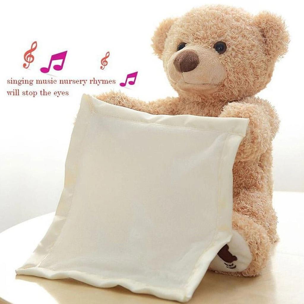 Bear Plush Interactive Soft Toy Hide And Seek Talking Electric Handkerchief Bear Doll Kids For Gift