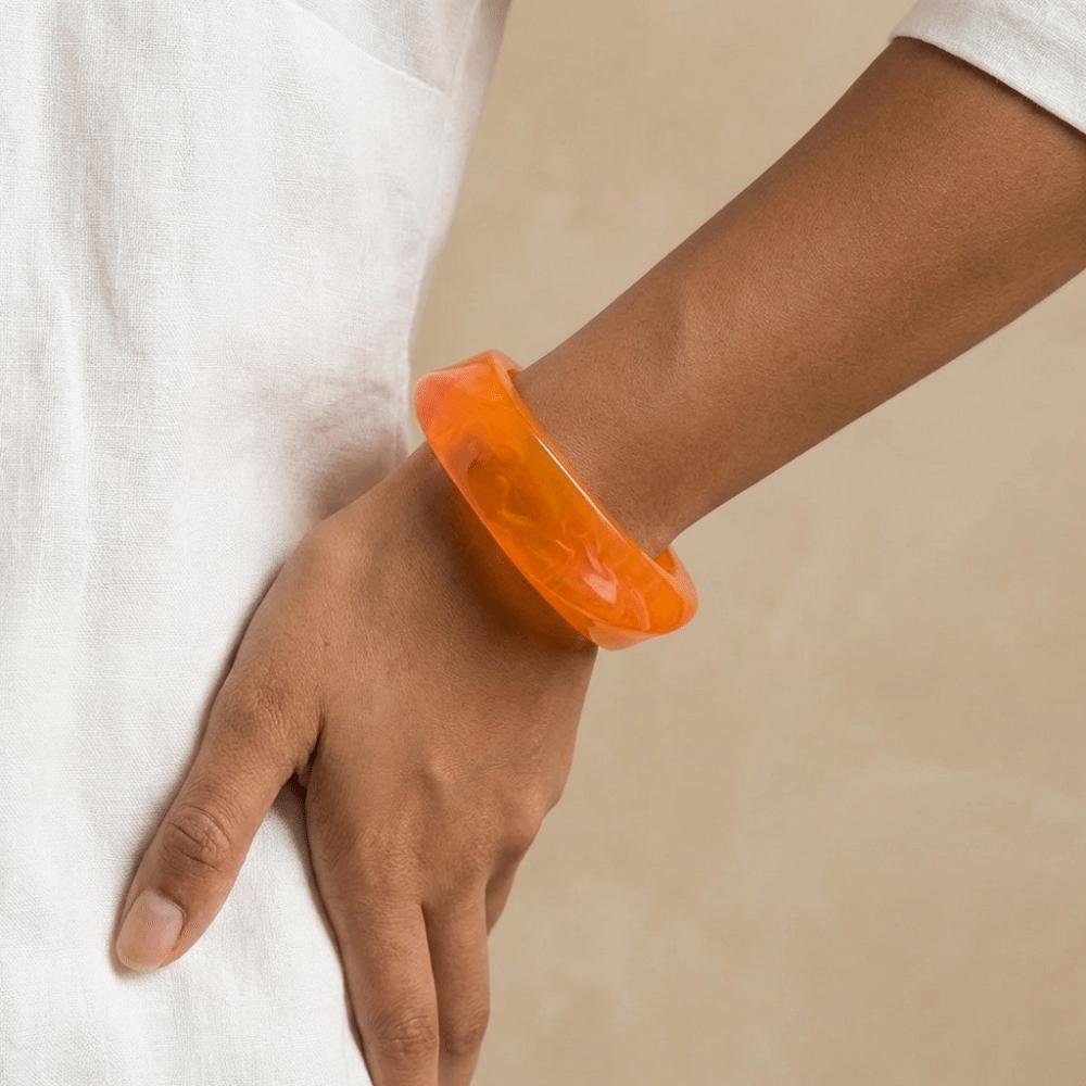 Round Resin Bangle Europe American Style Exaggerated Bracelet Temperament Cuff Bangles  Girls