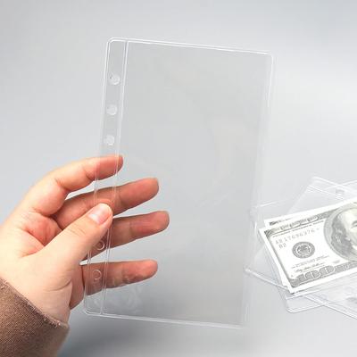 24pcs A6 Binder Pockets Clear Zipless Cash Envelopes Budget Binder Pouch Inserts Sleeves Sheet Protectors for 6 Ring Binders Organizer Photos Cards