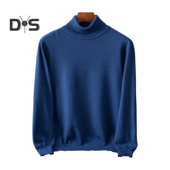 Podzim Zima Pánský svetr Vysoký límec Úplet Silný Elastický Dlouhé Rukávy Teplé Jednobarevné Spodní Úplety Volné Denní nošení Pracovní svetr