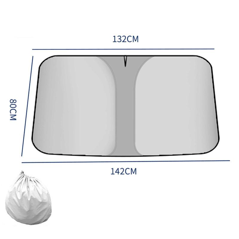 Car Windshield Sun Shade Foldable Titanium Silver Sun Blocker Reflects Heat and UV Rays Automotive Sun Protection Accessories