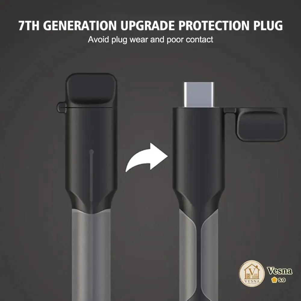 Charging Cable Protector Sleeve for Data Cables, Gray and Black