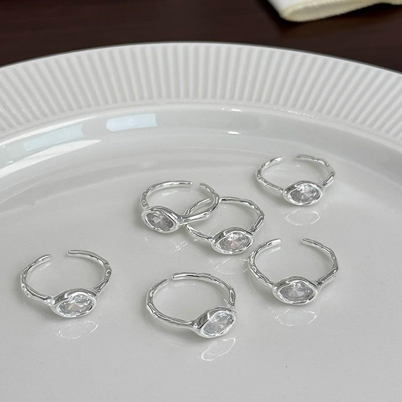 Elegant Korean Inspired S925 Silver Heart Shaped Zirconia Ring For Women Chic Accessory