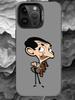 M-Mr. Bean Phone Case For iPhone 17 16 15 14 13 12 11 Pro Max Plus Silver Matte Black Cover
