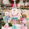 Snowman Elk Old Man Pink Telescopic Doll Children Xmas Gift Christmas Tree Decoration Home Wedding Party Supplies Plush Ornament