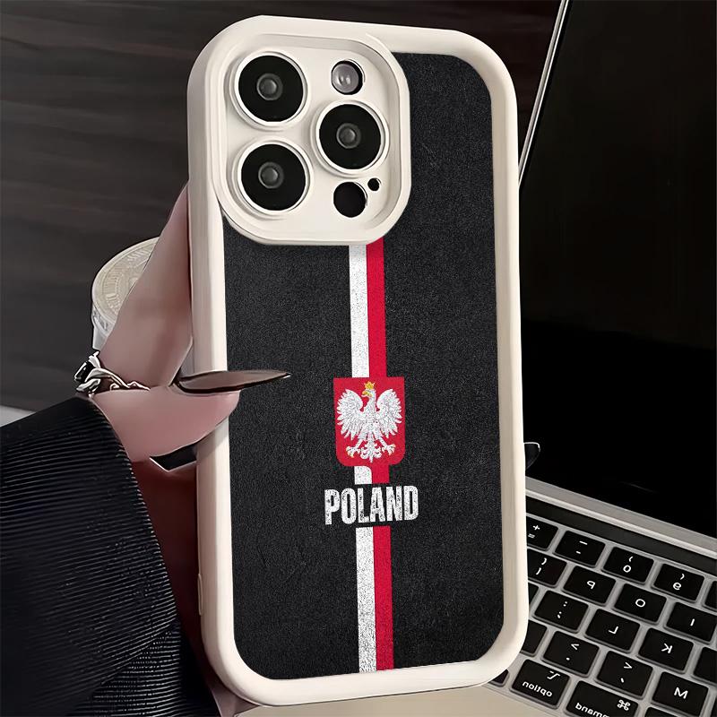 Phone Case for iPhone 17 Air 16E 15 16 Pro Max Poland Flag White Red Cover 14 Plus 13 12 Mini Soft Shell Silicone Fundas