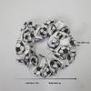 European & American Style Satin Scrunchie with Football Basketball Print - Fashion Hair Accessory