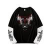 Men's Y2k Goth Shirt Graphic Oversized Long Sleeve Crewneck Tee Streetwear Tops Spring Fit