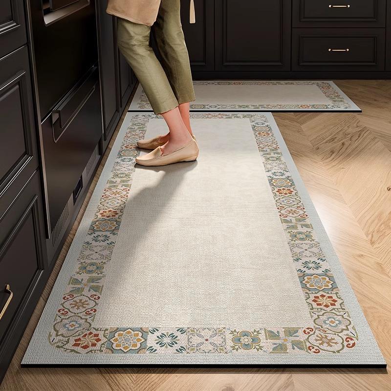 American Flower Tiles Diatom Mud Floor Mat Household Quick-drying Water Absorption Pad Dirt-resistant and Easy-to-clean Anti-slip Pad