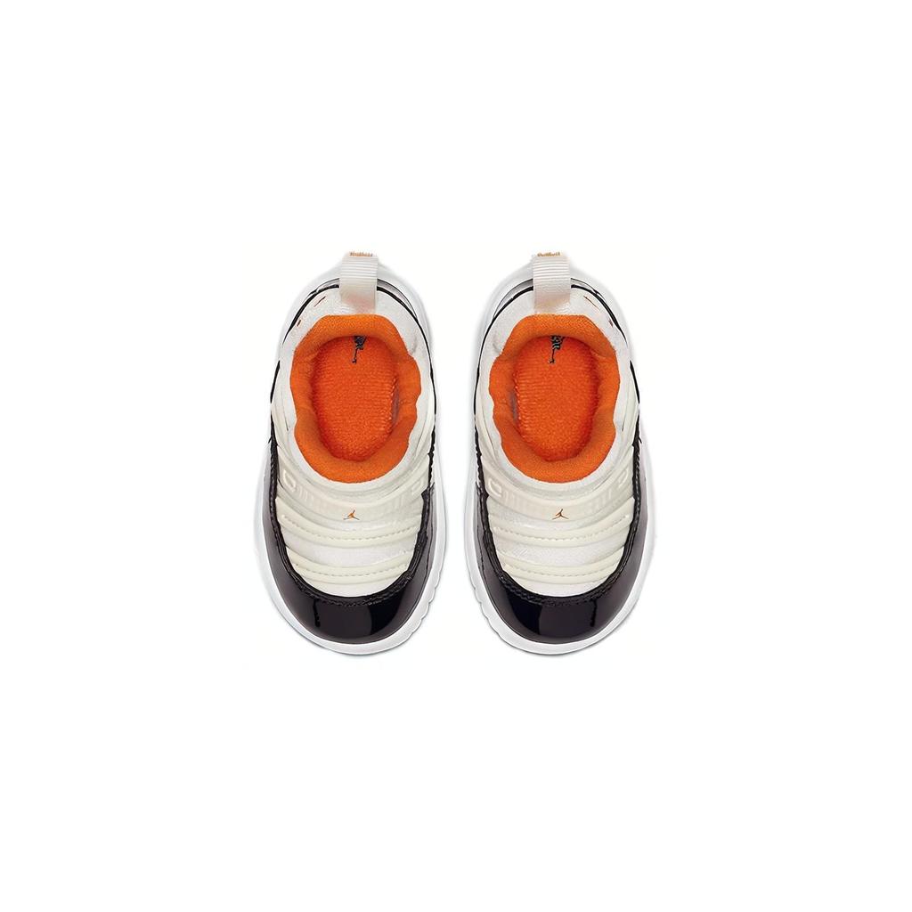 Jordan Air Jordan 11 Retro Little Fle Low top Toddler Shoes Black White Orange Infant And Toddler BQ7102-108