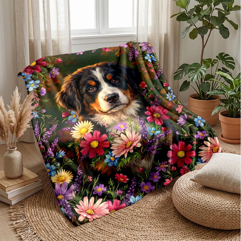 

Autumn Dog with Football blanket Personalized Name Flannel Blanket Soft Cozy Plush Throw for Sofa Bed Lightweight Home Decor 75x90cm