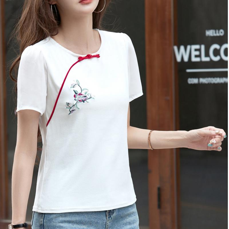 

Футболка из хлопка женская с короткими рукавами, новая летняя одежда в корейском стиле, модная свободная универсальная футболка с круглым вырезом и короткими рукавами L
